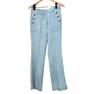 Gap Tencel® Wide Leg Sailor Pants Bleached Chambray 02 R